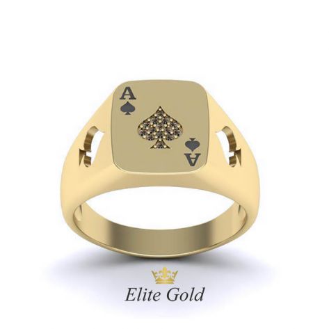 Авторское кольцо Ace Poker с эмалью и камнями