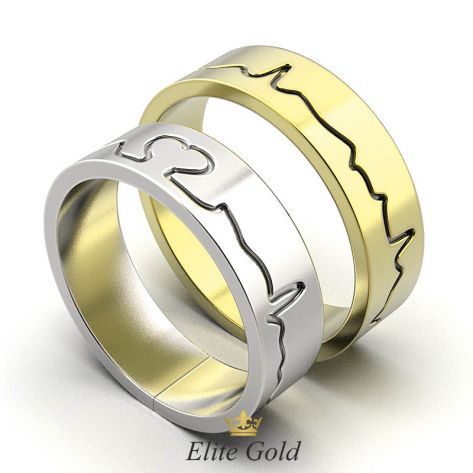 кольца Heartbeat в белом и лимонном золоте