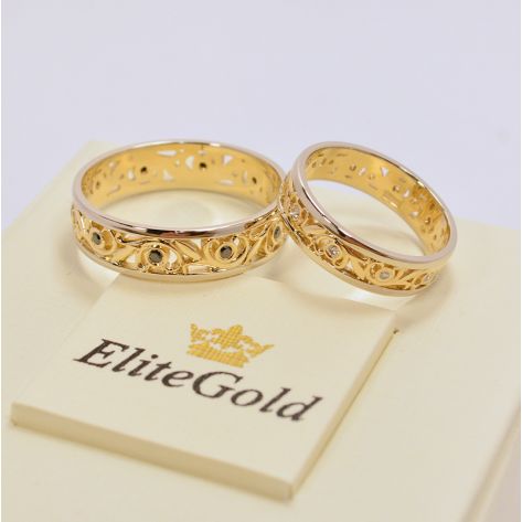 обручальные кольца Naomi в желтом и белом золоте