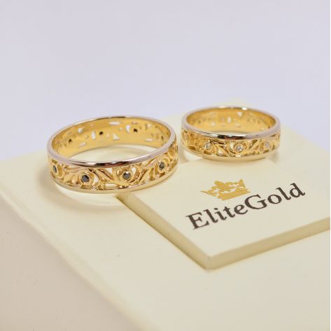 обручальные кольца Naomi в желтом и белом золоте