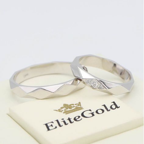 обручальные кольца в белом золоте 585