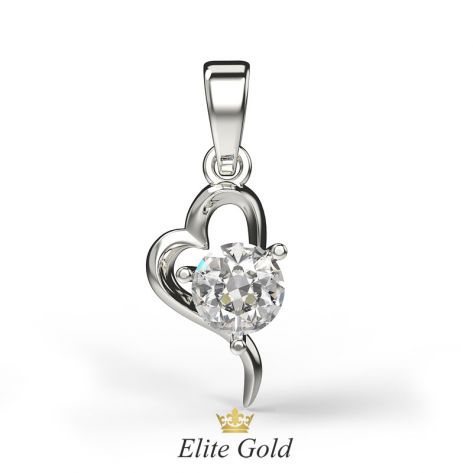 кулон Cuore в белом золоте