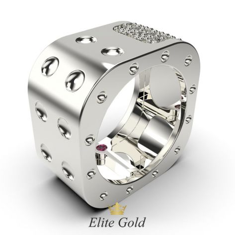 кольцо Pois Moi XL нестандартной формы в белом золоте