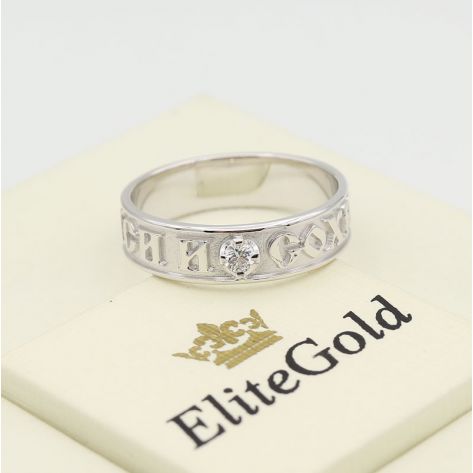 в еблом золоте с белым фианитом