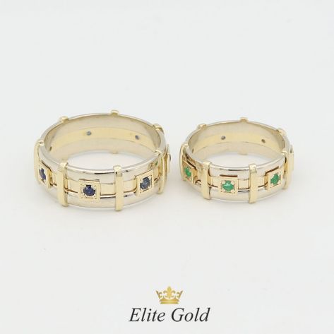 кольца Avance в белом и лимонном золоте