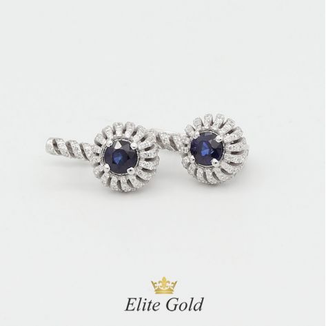 серьги Vortex в белом золоте с сапфирами и бриллиантами