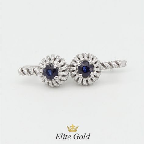 серьги Vortex в белом золоте с сапфирами и бриллиантами