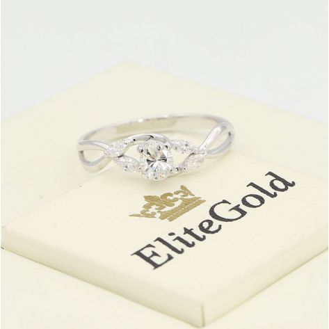 помолвочное кольцо Kiara в белом золоте