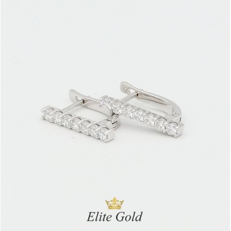 серьги Sachet с дорожкой камней в белом золоте