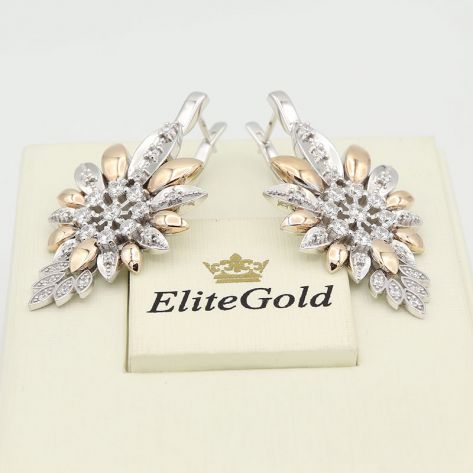 серьги Imani в белом и красном золоте