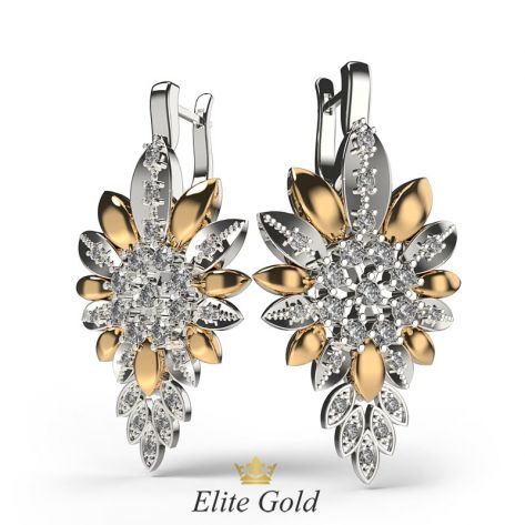 серьги Imani в белом и красном золоте