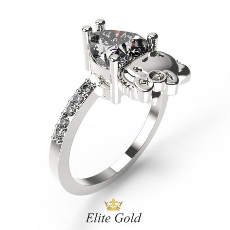 кольцо Hello Kitty в белом золоте