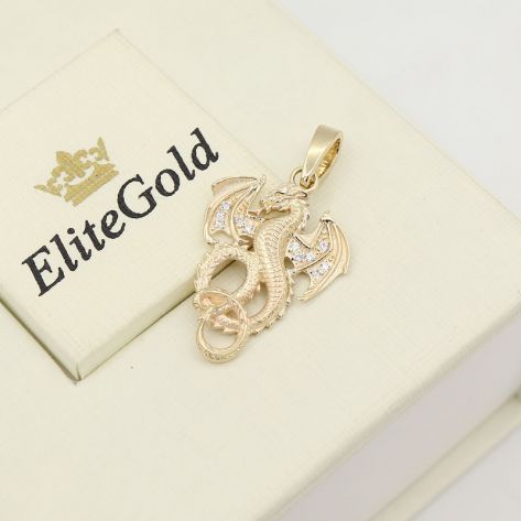 подвеска Little Dragon с белыми камнями