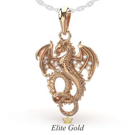 подвеска Little Dragon с белыми камнями