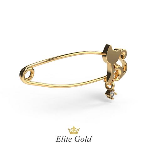 брошка-булавка с котиком