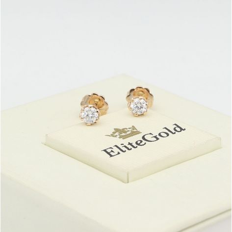 пусеты Lotus, версия 2, красное золото 585