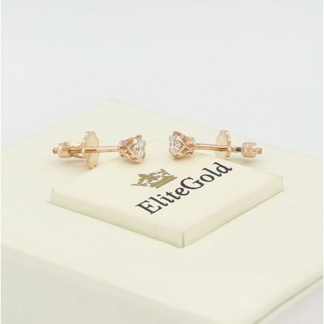 пусеты Lotus, версия 2, красное золото 585