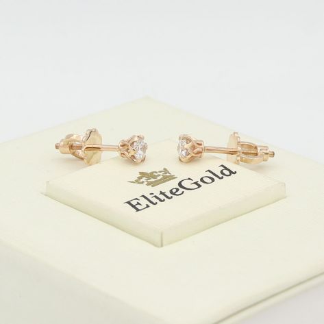 пусеты Lotus, версия 2, красное золото 585