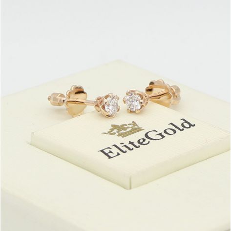 пусеты Lotus, версия 2, красное золото 585