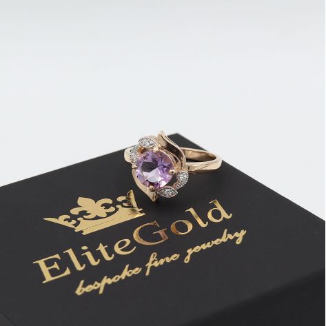 кольцо с аметистом