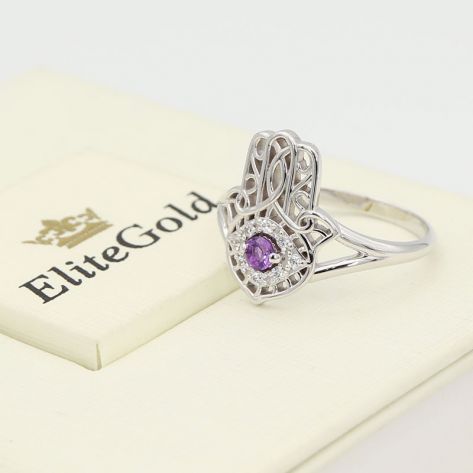в белом золоте с аметистами