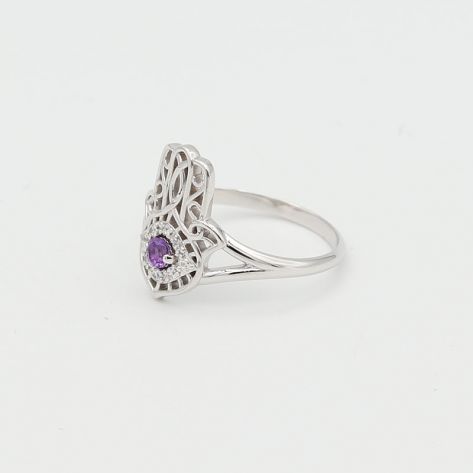 в белом золоте с аметистами