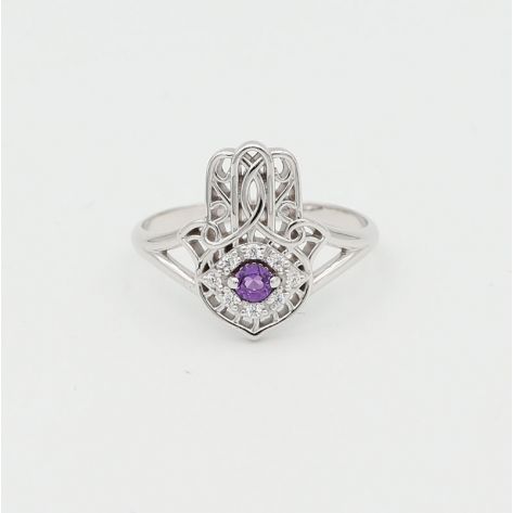 в белом золоте с аметистами