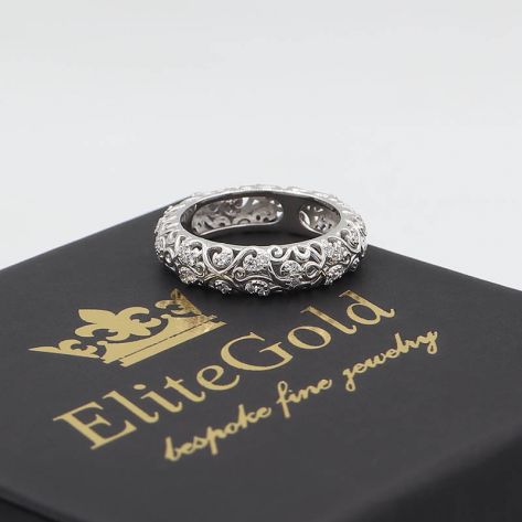 кольцо женское ажурное в красном золоте с бриллиантами