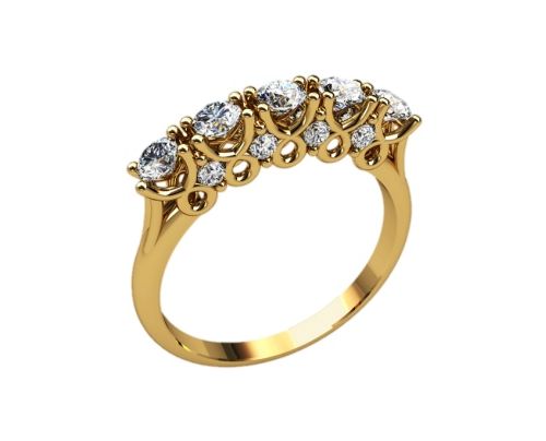 женское кольцо с камнями