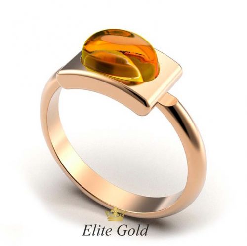кольцо Amber в красном золоте с цитрином