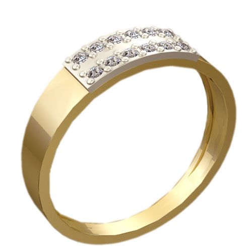 женское кольцо 12 камней с накладкой