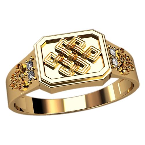 дизайнерский мужской перстень в красном золоте
