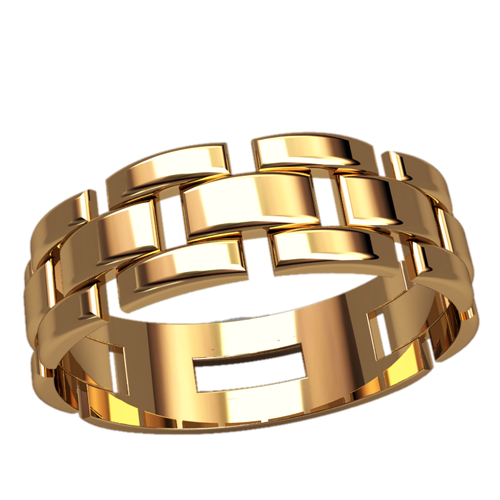 мужское кольцо Contour в красном золоте