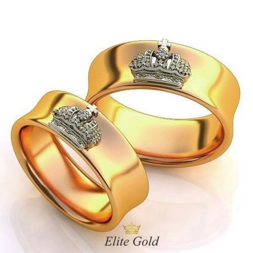 Кольца-короны в двух цветах золота