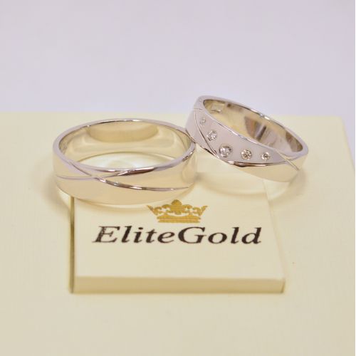 обручальные кольца в белом золоте 585 с бриллиантами