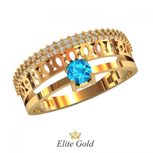 кольцо Bellona с голубым камнем