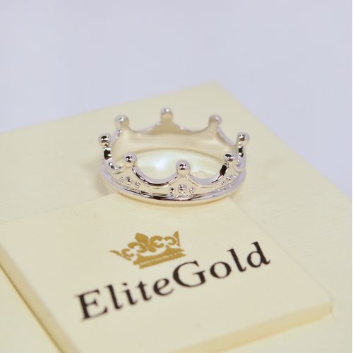 Авторское кольцо-корона в белом золоте