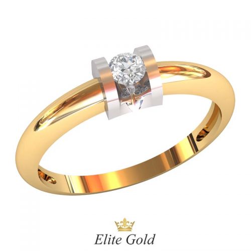 Кольцо для помолвки в двух цветах золота