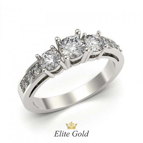 кольцо для помолвки в белом золоте