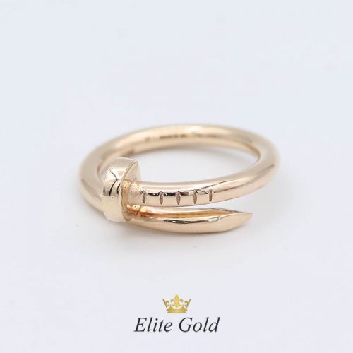 кольцо в стиле картье без камней в красном золоте