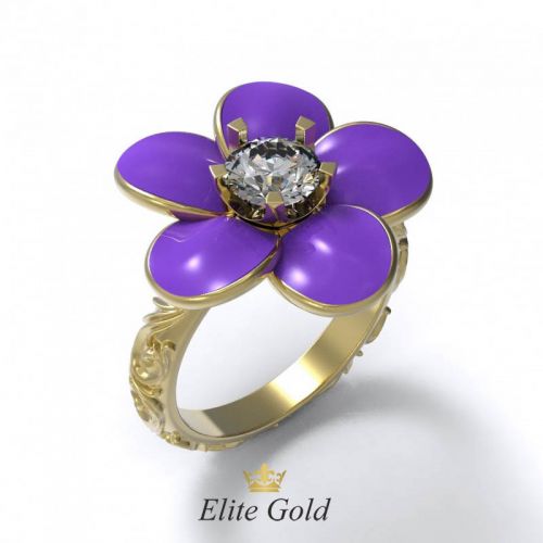 Коктейльное женское кольцо Luminosita в виде цветка с эмалью
