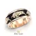 Buffalo ring with black enamel and bulls