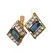 Women's curved earrings with stones