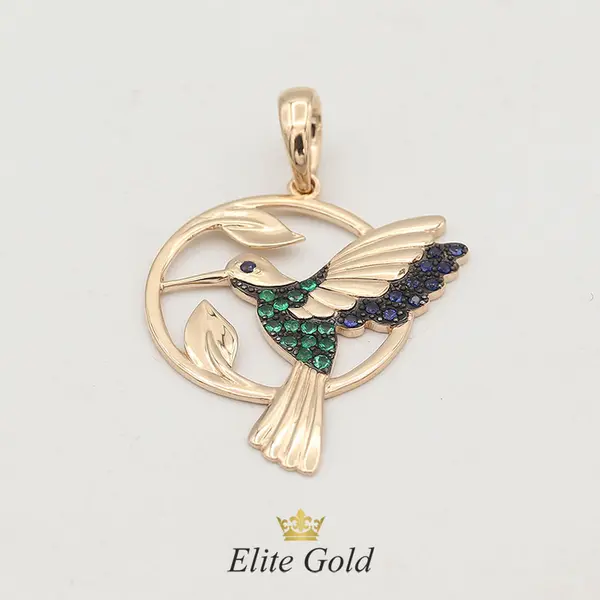 Авторский кулон Bird of paradise в камнях