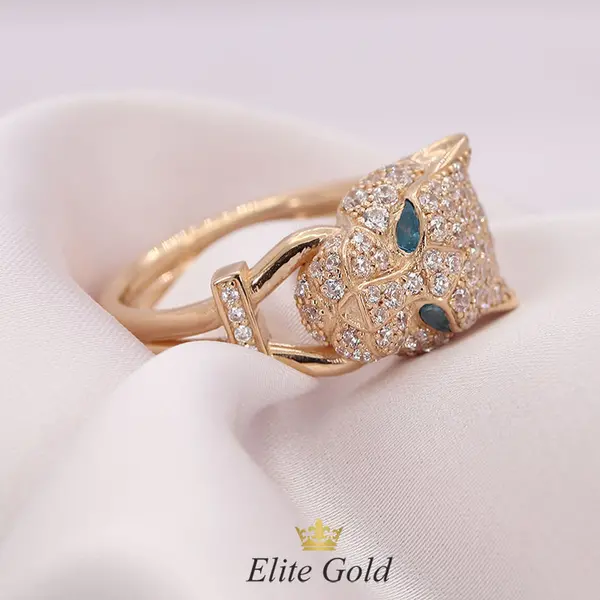 Panther designer ring in the style of Cartier studded with stones, 3 image