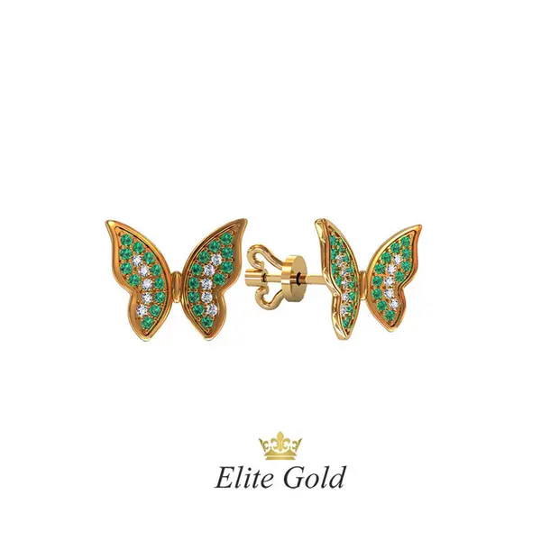 Авторские серьги пусеты Mariposas