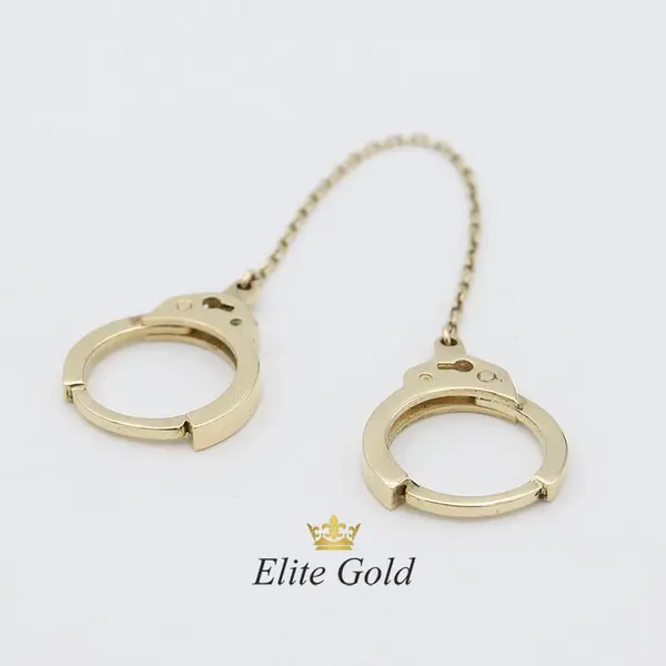 Авторские сдвоенные сережки Cuffs с цепочкой, изображение 3