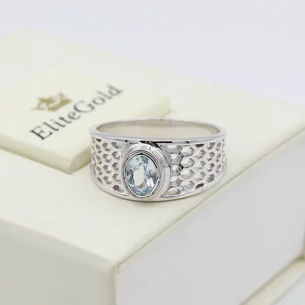 Author's men's ring Everett with a geometric pattern