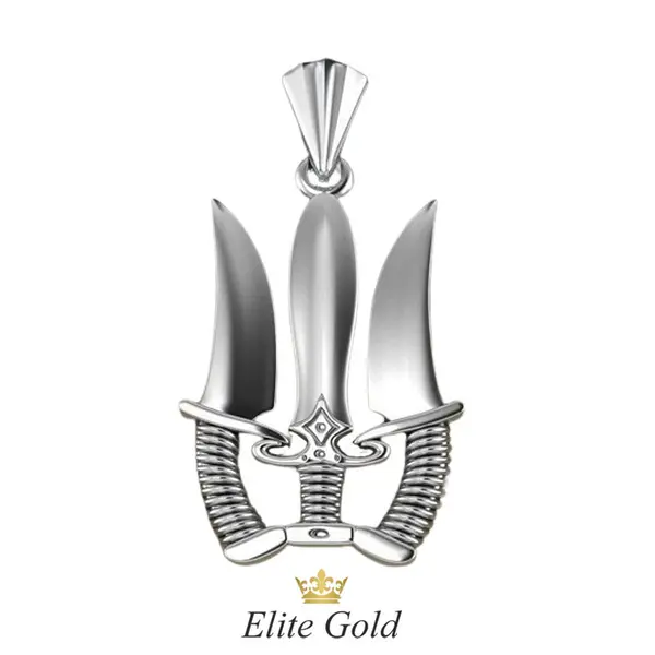 Bespoke men's ring with Ukrainian trident, 2 image