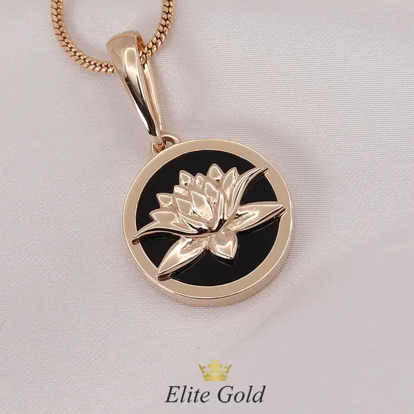 Lotus on onyx pendant
